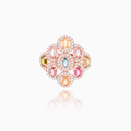 Ethereal Rainbow Garden Tourmaline Ring