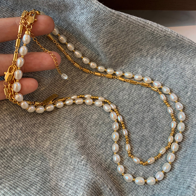 Fresh Pearl Gold Plated Necklace