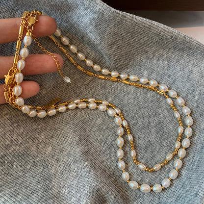 Fresh Pearl Gold Plated Necklace