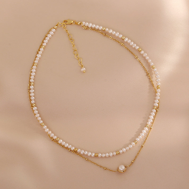 Elegance Double-Layer Pearl Choker Necklace
