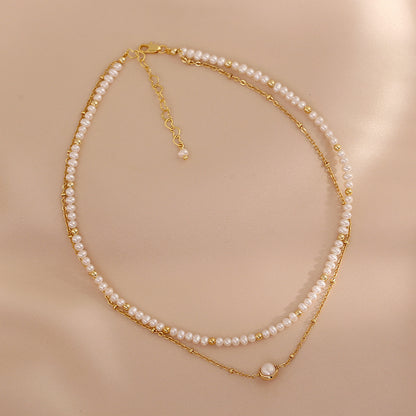 Elegance Double-Layer Pearl Choker Necklace
