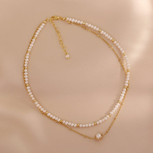 Elegance Double-Layer Pearl Choker Necklace