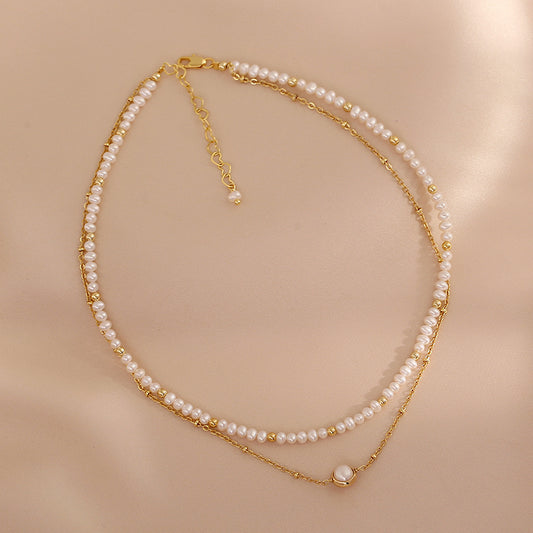 Elegance Double-Layer Pearl Choker Necklace