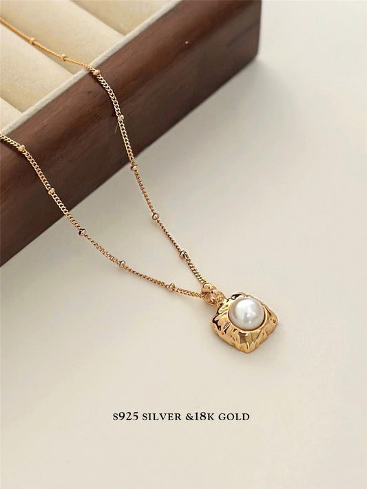 8mm Freshwater Pearl S925 Gold Plated Necklace