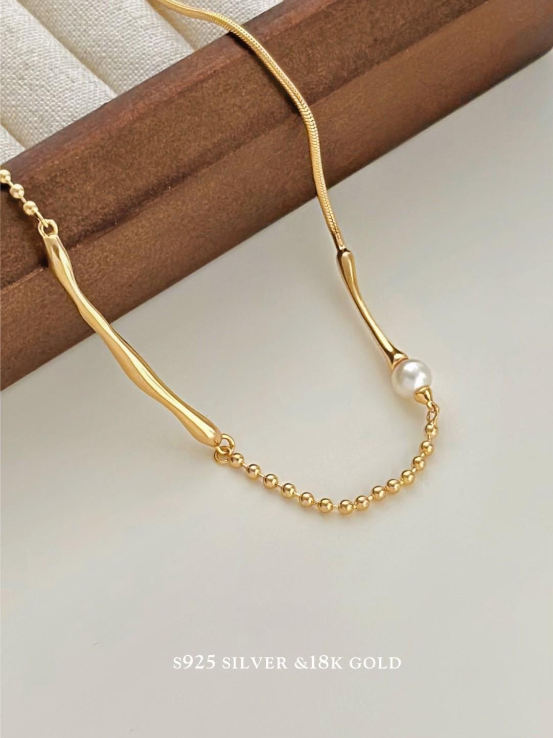 Minimalist Gold Plated Pearl Necklace