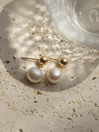 Baroque Freshwater Pearl Gold Plated Stud Earrings