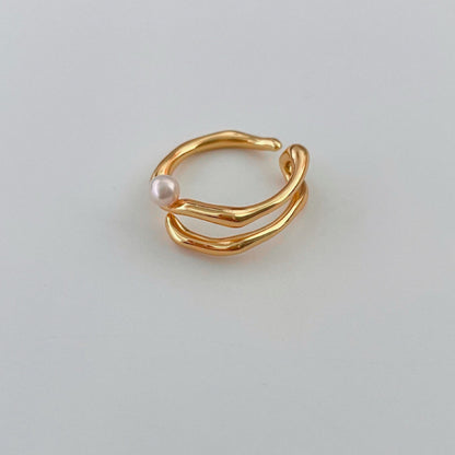 Irregular Pearl Line Ring