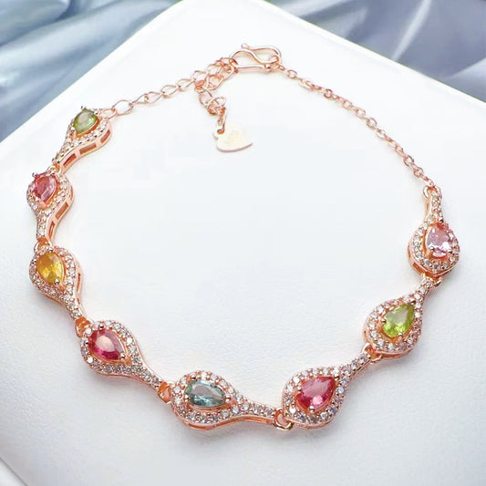 Radiant Tourmaline Gemstone Bracelet