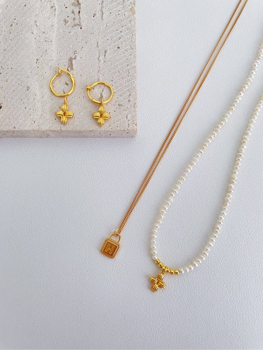 Baby Pearl Necklace with Cross Pendant