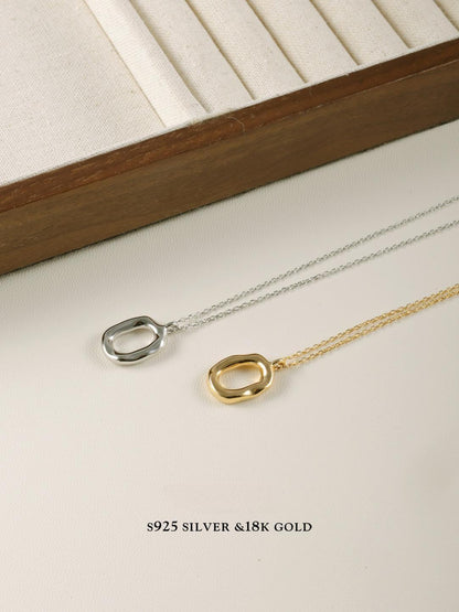 Oval Minimalist S925 Pendant Necklace
