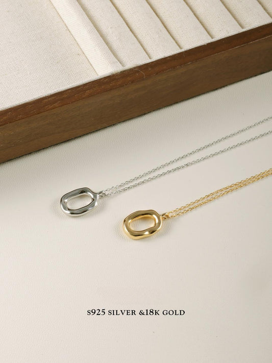 Oval Minimalist S925 Pendant Necklace