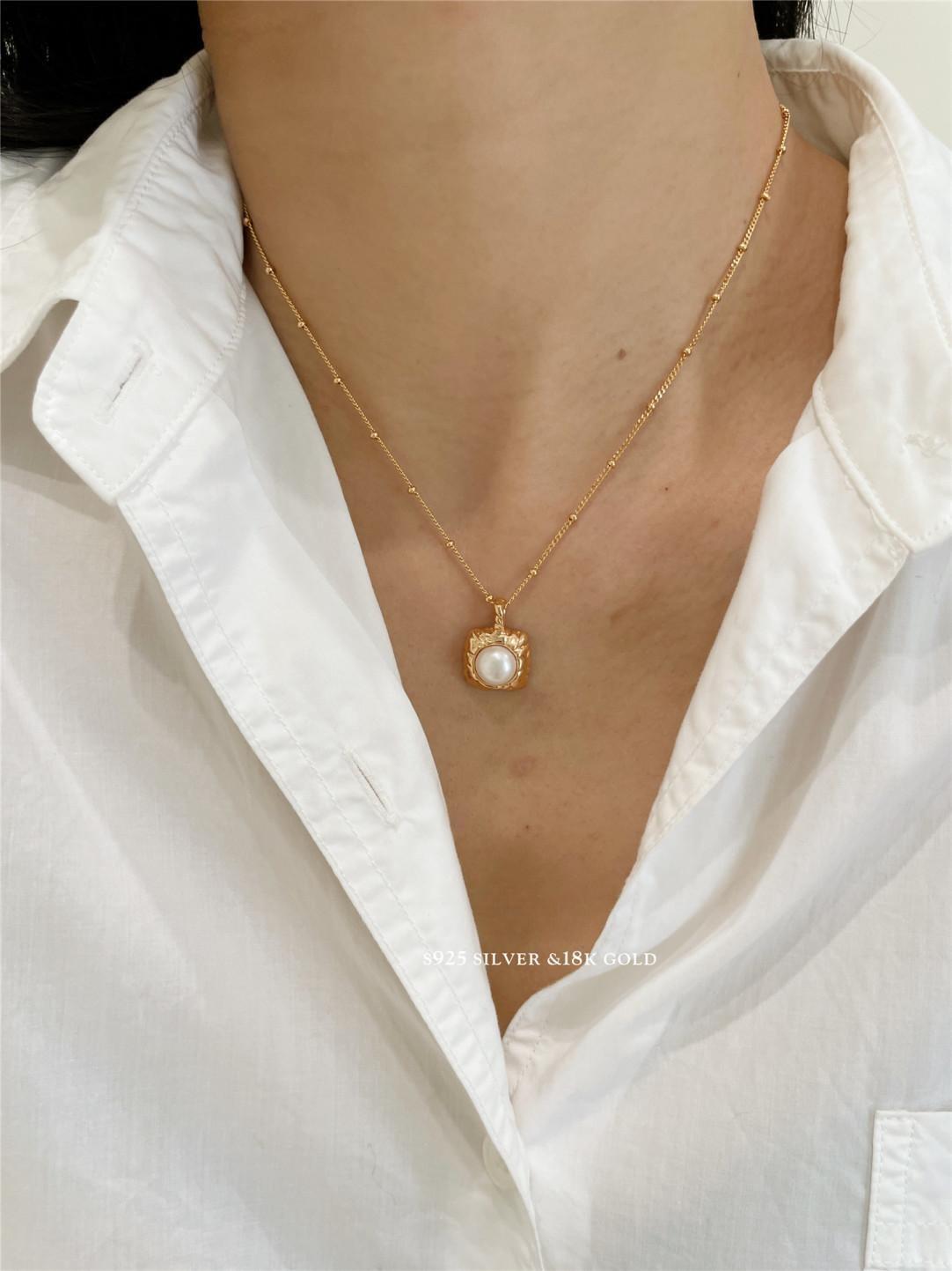8mm Freshwater Pearl S925 Gold Plated Necklace