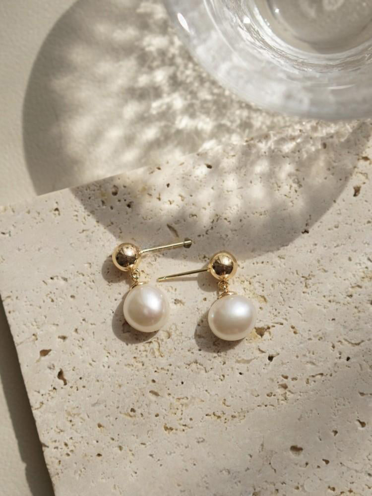 Baroque Freshwater Pearl Gold Plated Stud Earrings