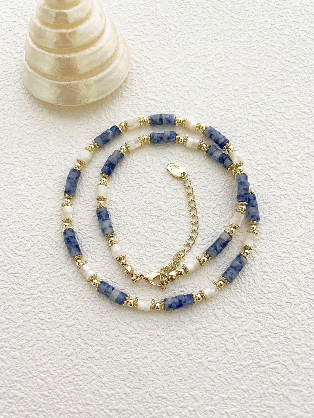 Vintage Blue Natural Stone Necklace