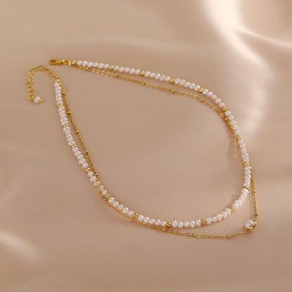 Elegance Double-Layer Pearl Choker Necklace