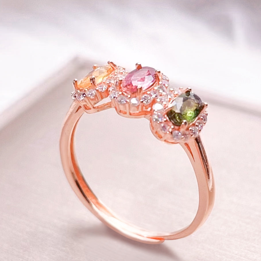 Radiant Tourmaline Gemstone Ring