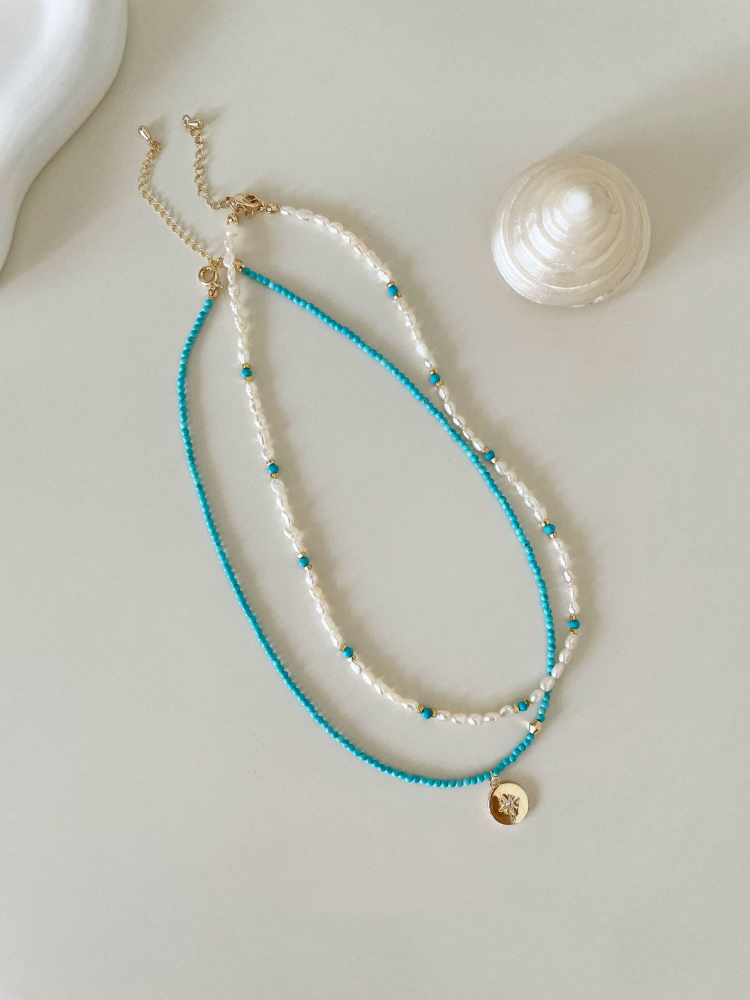 Baroque Raw Blue Turquoise Starlight Necklace