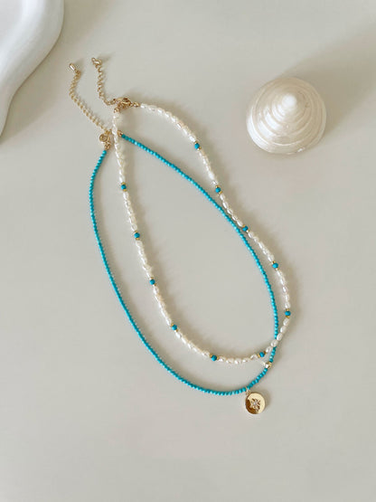 Baroque Raw Blue Turquoise Starlight Necklace