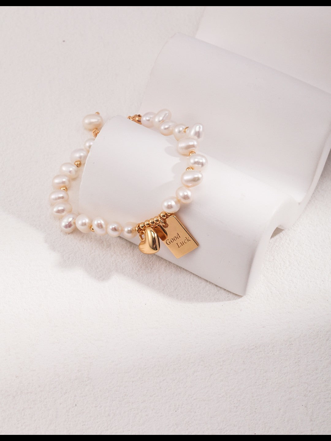 Heart and Plaque Charm Bracelet