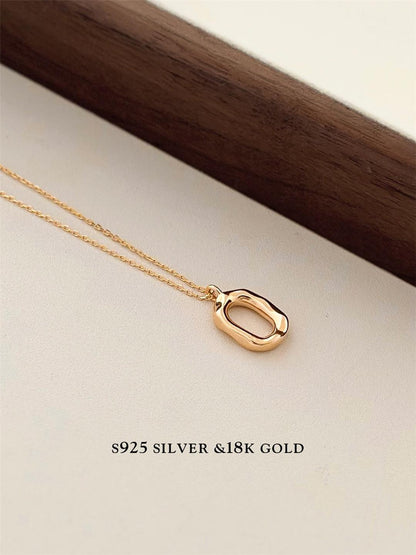 Oval Minimalist S925 Pendant Necklace