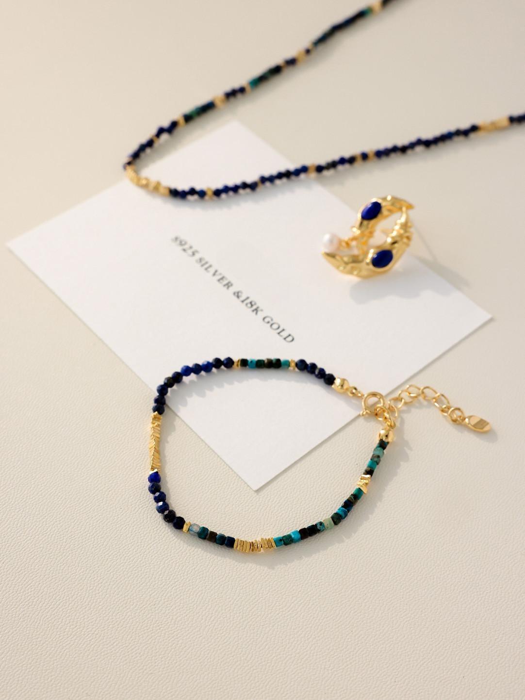 Lapis Lazuli Gold Plated Bracelet