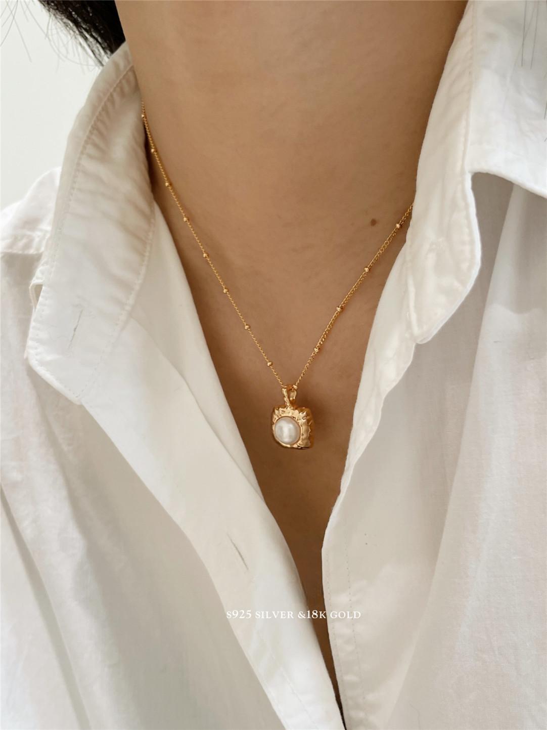 8mm Freshwater Pearl S925 Gold Plated Necklace