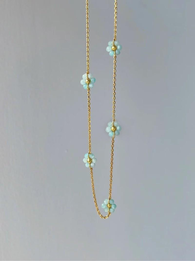 Floral Natural Stone Beaded Necklace