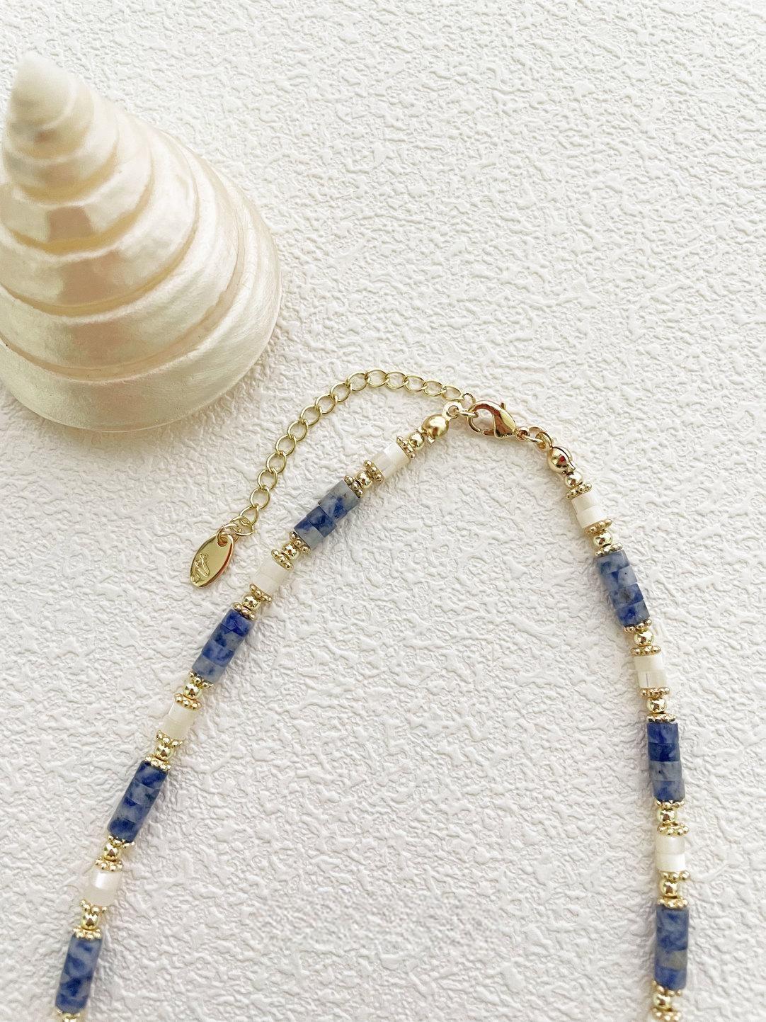 Vintage Blue Natural Stone Necklace