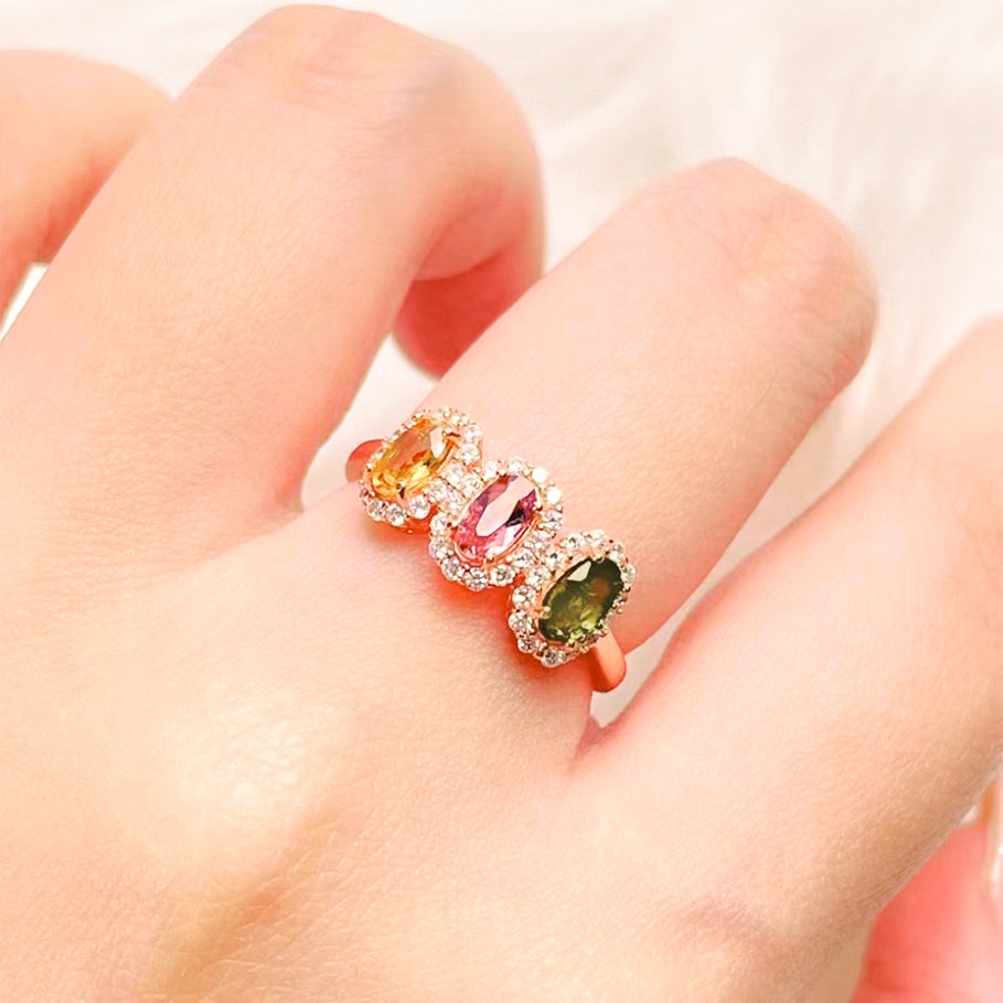Radiant Tourmaline Gemstone Ring