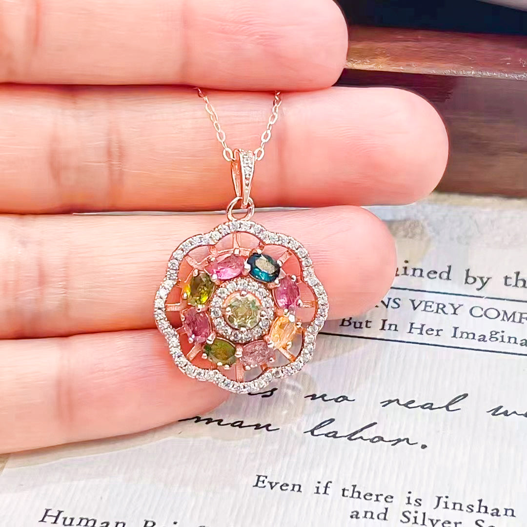 Tidal Serenity Tourmaline Gem Necklace