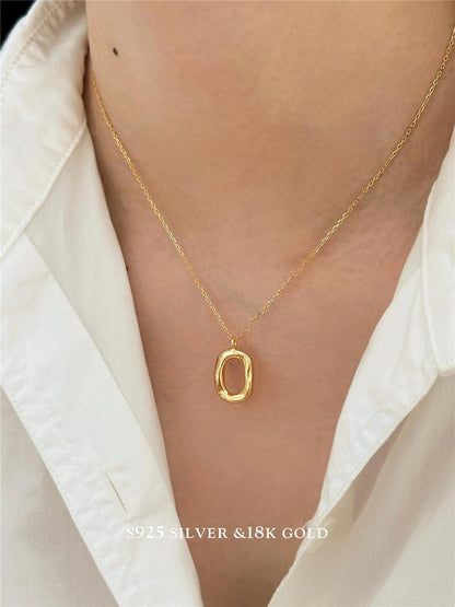 Oval Minimalist S925 Pendant Necklace
