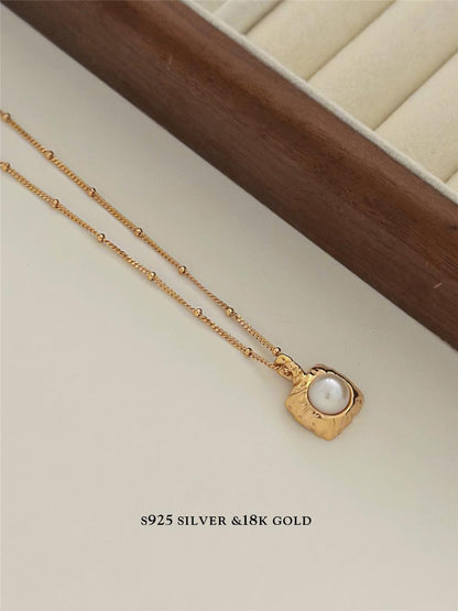 8mm Freshwater Pearl S925 Gold Plated Necklace