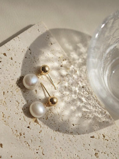 Baroque Freshwater Pearl Gold Plated Stud Earrings