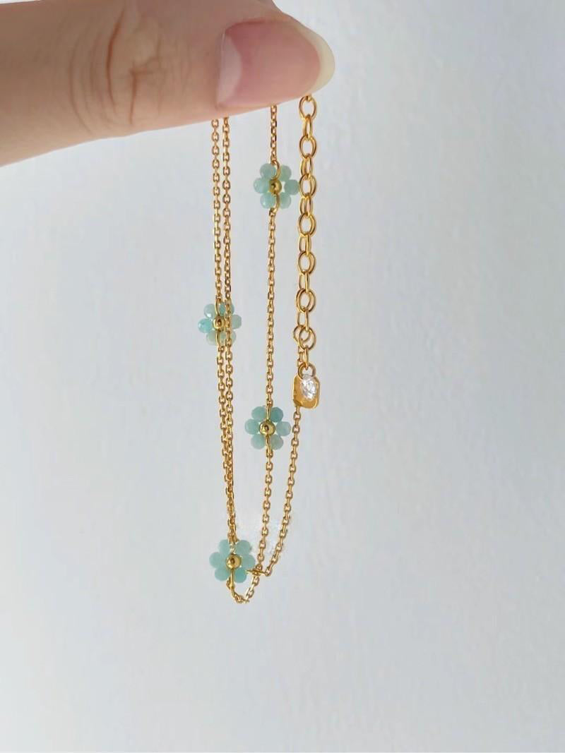 Floral Natural Stone Beaded Necklace