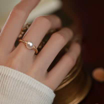 Adjustable Pearl Ring