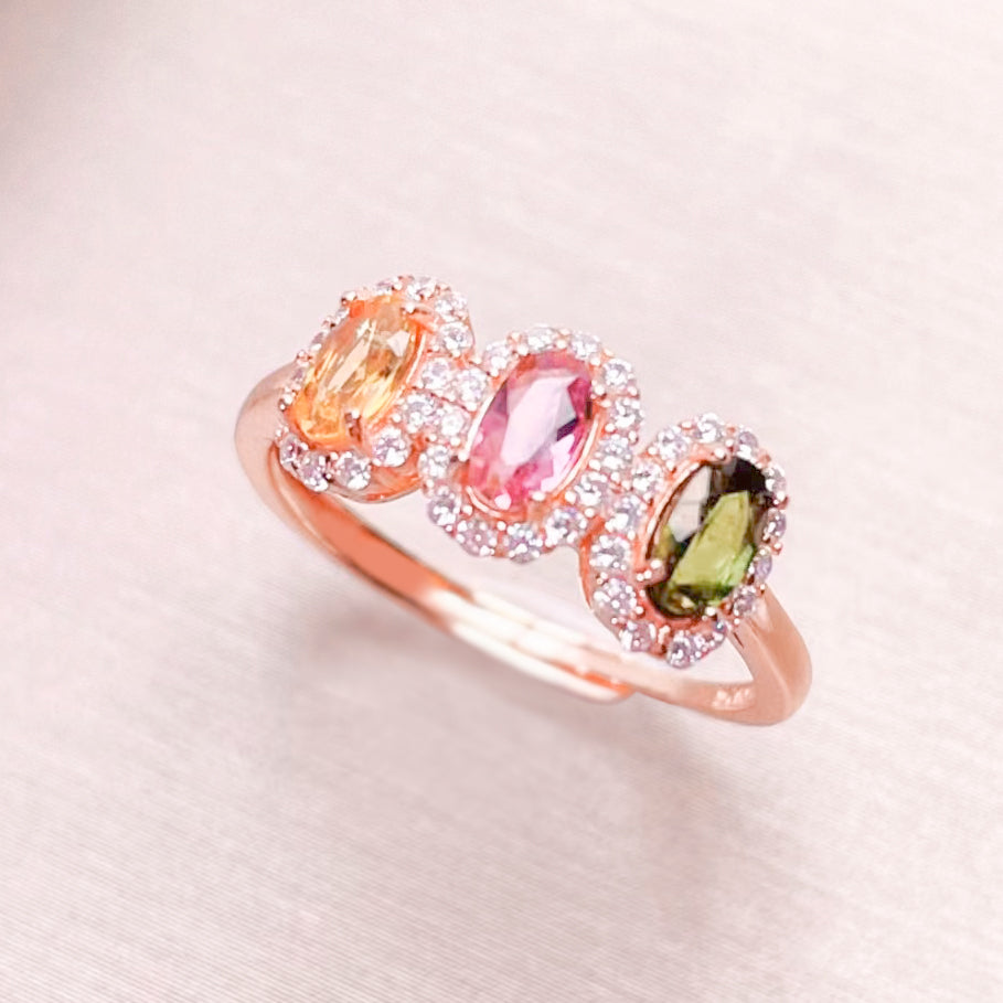 Radiant Tourmaline Gemstone Ring