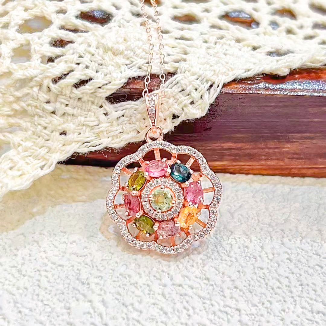 Tidal Serenity Tourmaline Gem Necklace