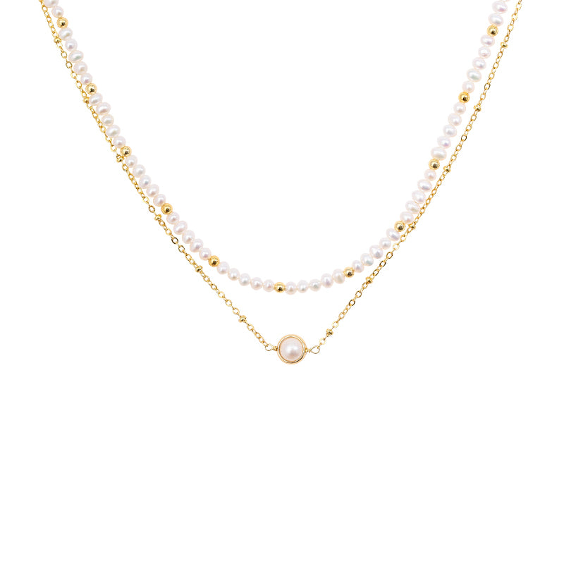 Elegance Double-Layer Pearl Choker Necklace