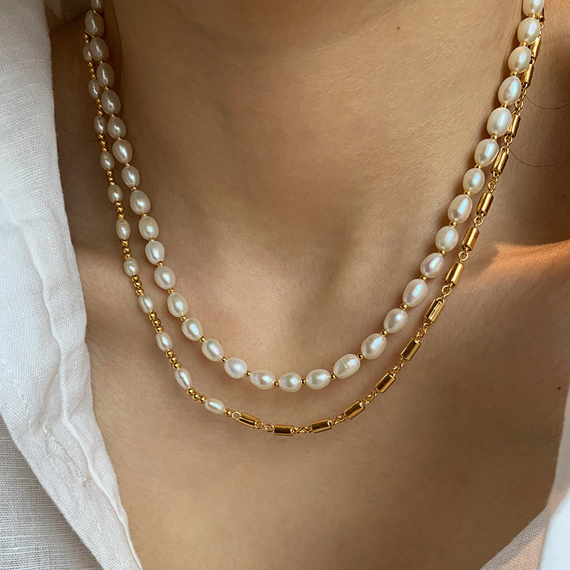 Fresh Pearl Gold Plated Necklace