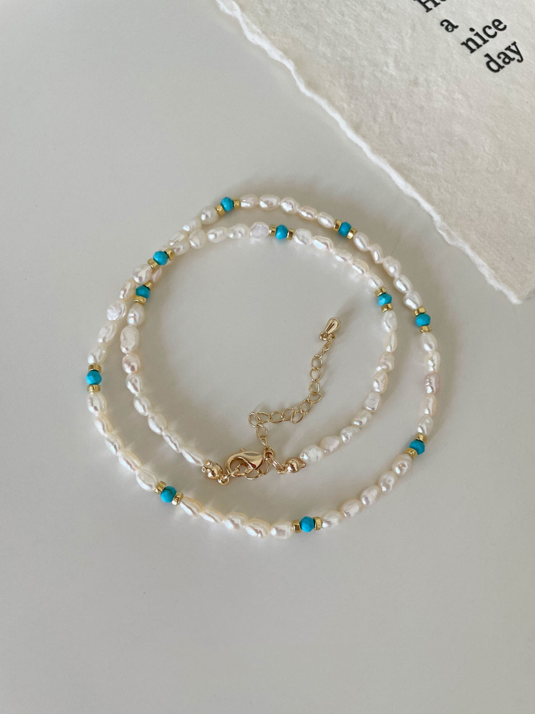 Baroque Raw Blue Turquoise Starlight Necklace