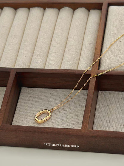 Oval Minimalist S925 Pendant Necklace