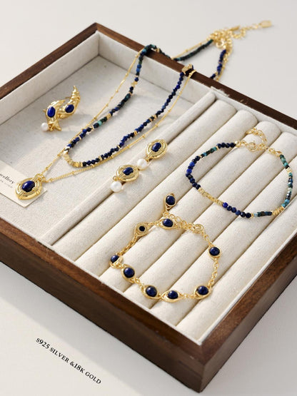 Lapis Lazuli Gold Plated Bracelet
