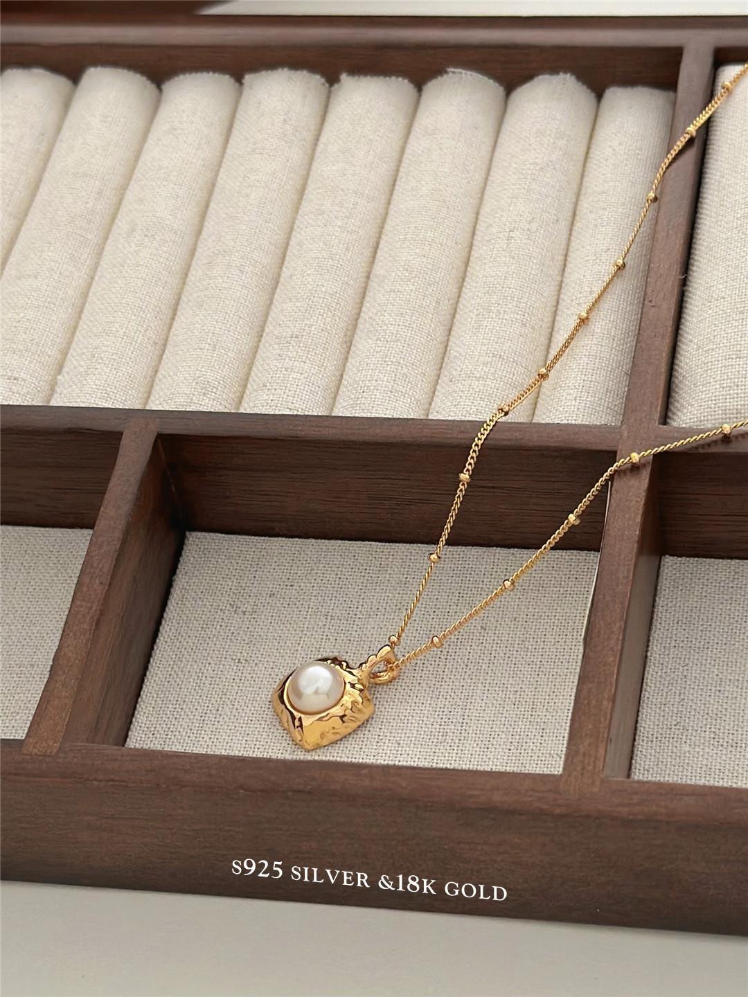 8mm Freshwater Pearl S925 Gold Plated Necklace