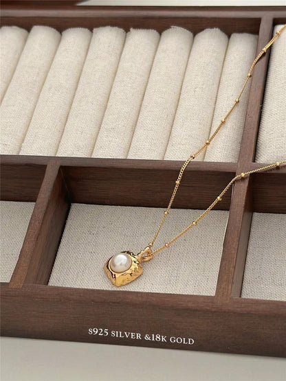 8mm Freshwater Pearl S925 Gold Plated Necklace