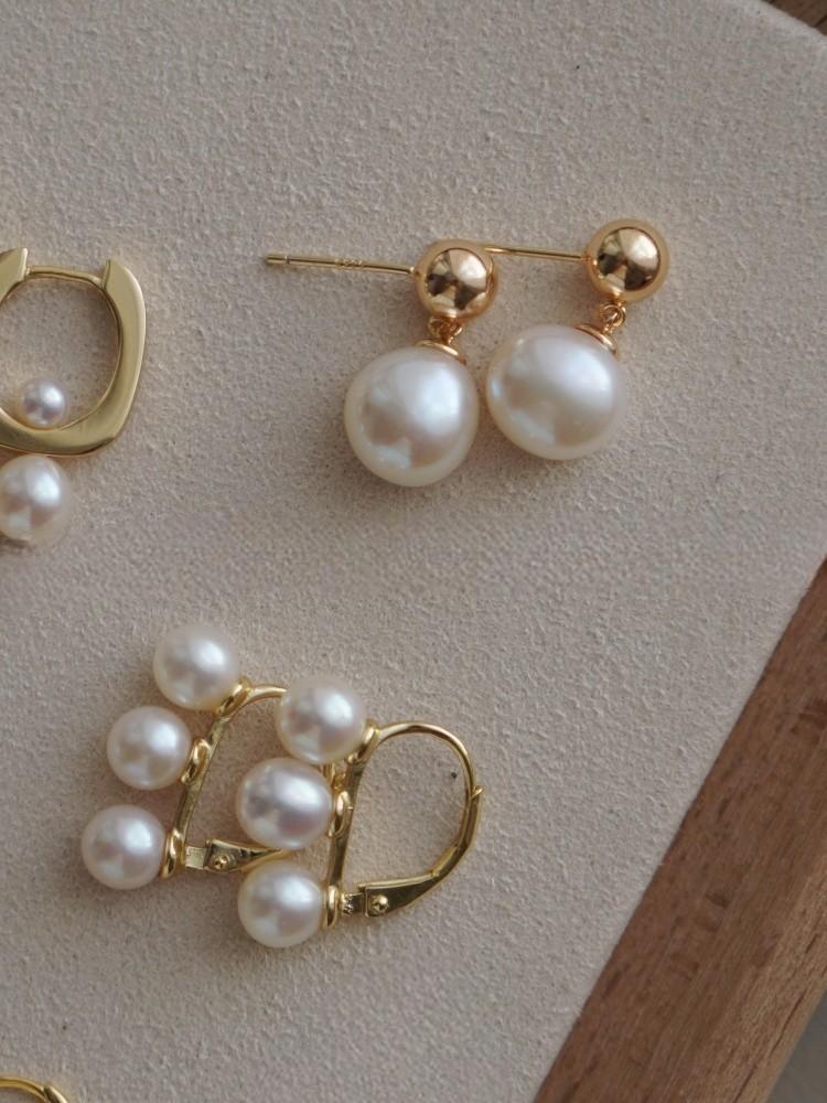 Baroque Freshwater Pearl Gold Plated Stud Earrings