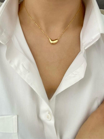 S925 Silver Small Gold Bead Stud Earrings Necklace Sets
