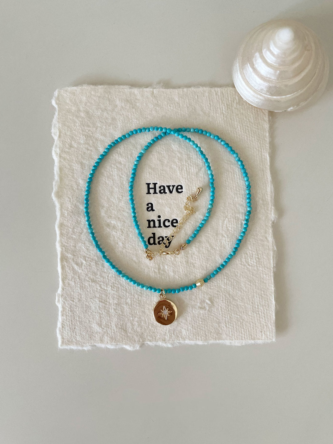 Baroque Raw Blue Turquoise Starlight Necklace