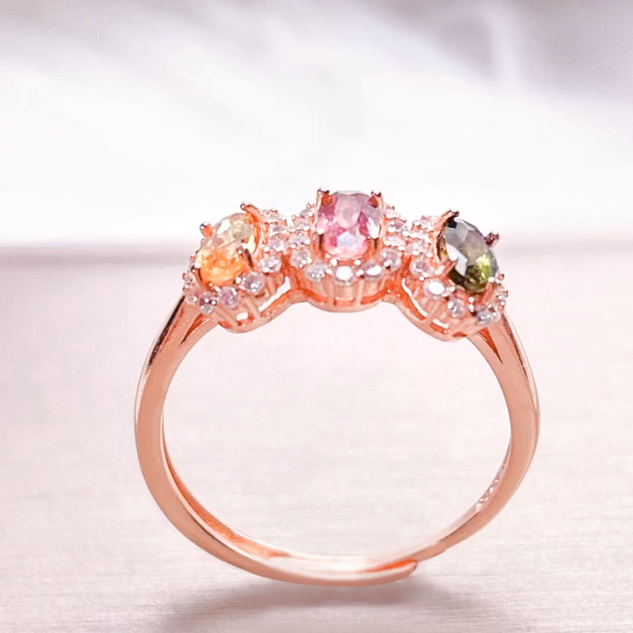 Radiant Tourmaline Gemstone Ring