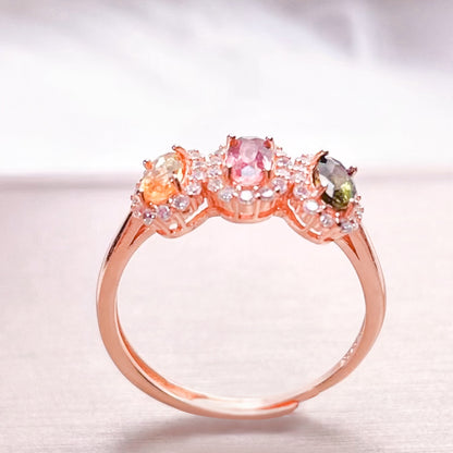Radiant Tourmaline Gemstone Ring