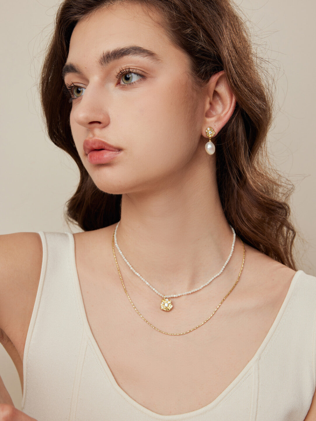 Flower Core Dual-Layer Necklace
